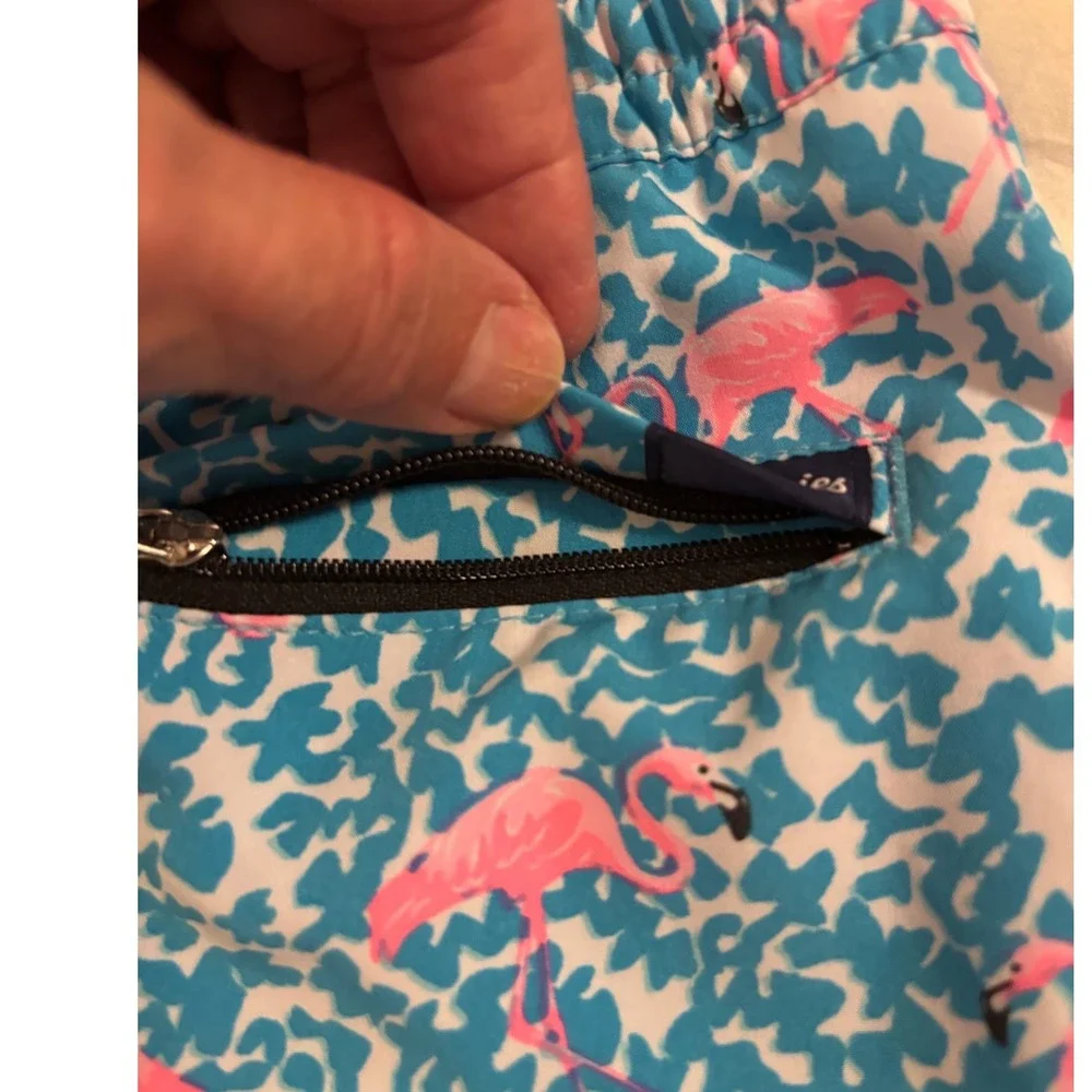NWOT Chubbies Youth Swim Trunks Blue Pink Flamingo Print Size XS 6/7 Shorts